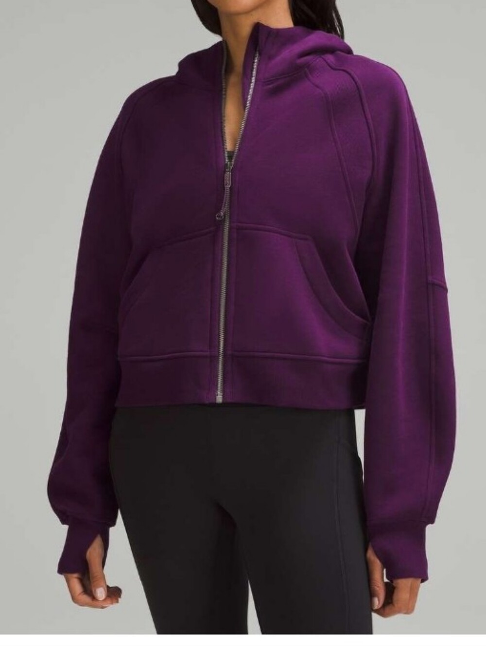 Lululemon Scuba Oversized Full Zip Hoodie Dramatic Magenta Size M L Cropped